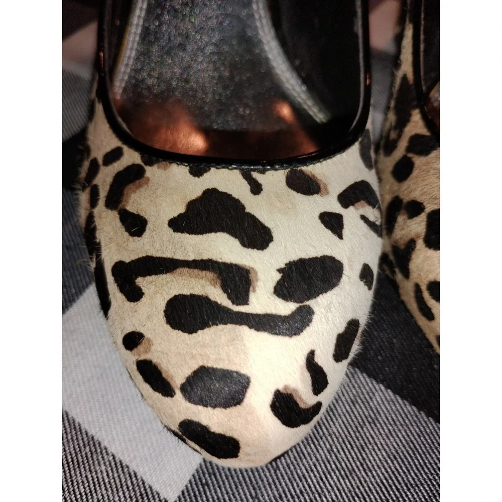 White House Black Market Animal‎ Print Calf Hair Fur Heels Pumps Shoes 7M